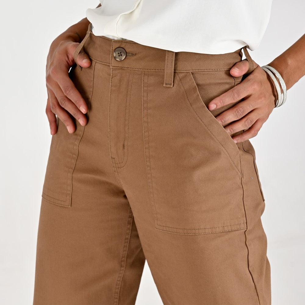Pantalón Casual Para Dama Supply Woman Straight Fit 5538 Café