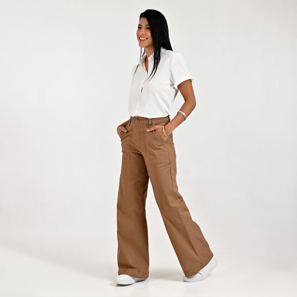 Pantalón Casual Para Dama Supply Woman Straight Fit 5538 Café