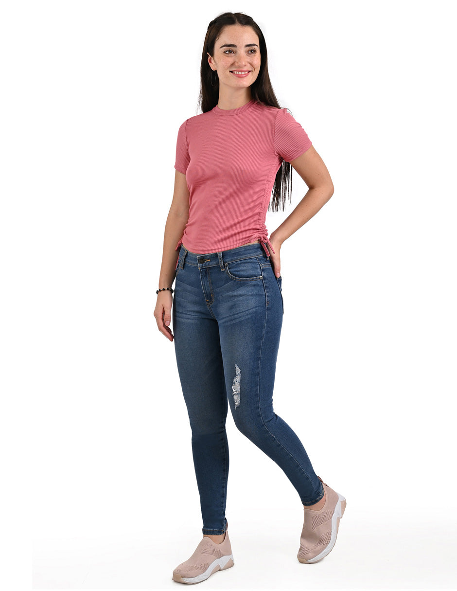 Pantalón Vaquero Supply Woman Skinny 2307 Azul Petroleo