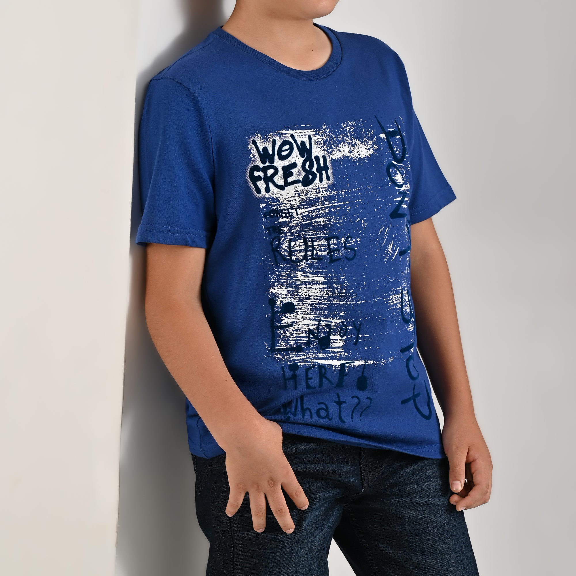 Playera Yale Boys Cuello Redondo Manga Corta Fit 6961 Marino