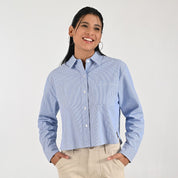 Blusa Para Dama Supply Woman Manga Larga 8154 Azul Plumbago