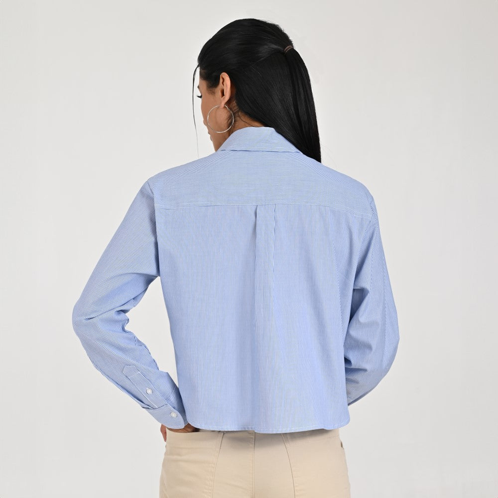 Blusa Para Dama Supply Woman Manga Larga 8154 Azul Plumbago