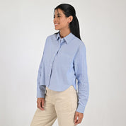 Blusa Para Dama Supply Woman Manga Larga 8154 Azul Plumbago