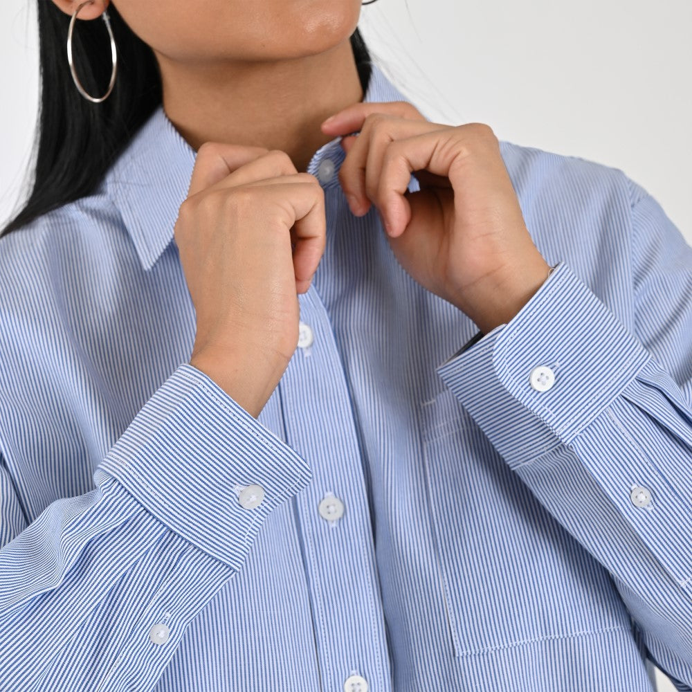 Blusa Para Dama Supply Woman Manga Larga 8154 Azul Plumbago