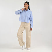 Blusa Para Dama Supply Woman Manga Larga 8154 Azul Plumbago