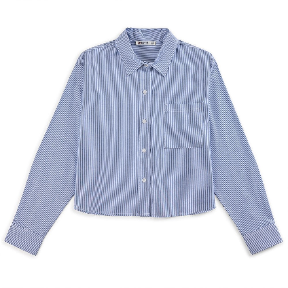 Blusa Para Dama Supply Woman Manga Larga 8154 Azul Plumbago