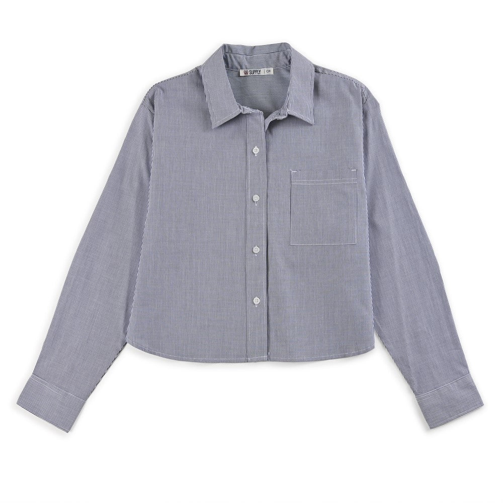 Blusa Para Dama Supply Woman Manga Larga 8154 Azul Marino