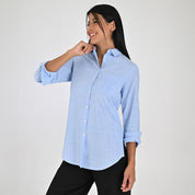Blusa Para Dama Supply Woman Manga Larga Camisera 7981 Azul