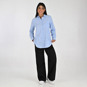 Blusa Para Dama Supply Woman Manga Larga Camisera 7981 Azul