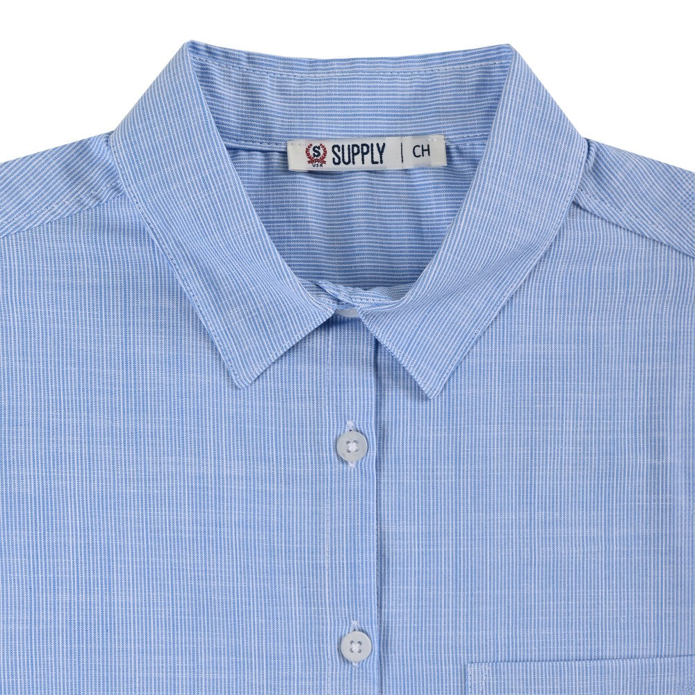 Blusa Para Dama Supply Woman Manga Larga Camisera 7981 Azul