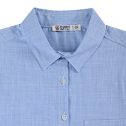Blusa Para Dama Supply Woman Manga Larga Camisera 7981 Azul