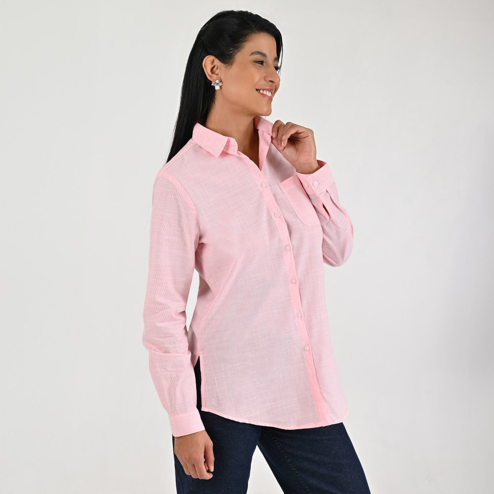 Blusa Para Dama Supply Woman Manga Larga Camisera 7981 Coral