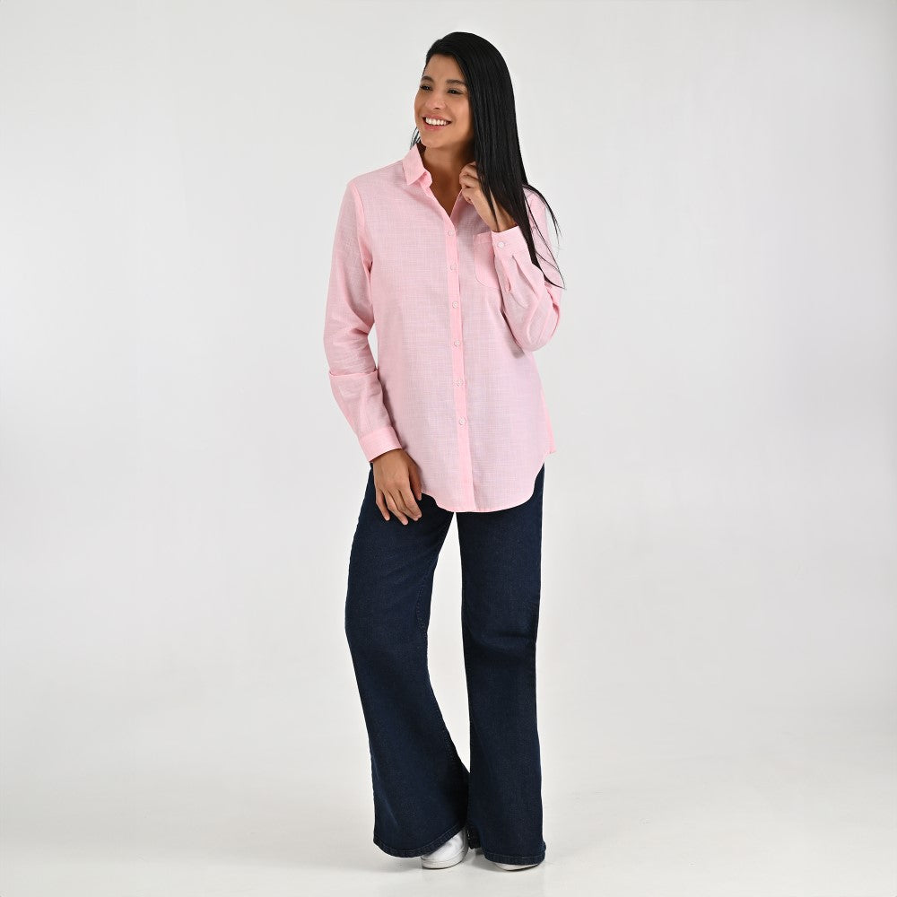 Blusa Para Dama Supply Woman Manga Larga Camisera 7981 Coral