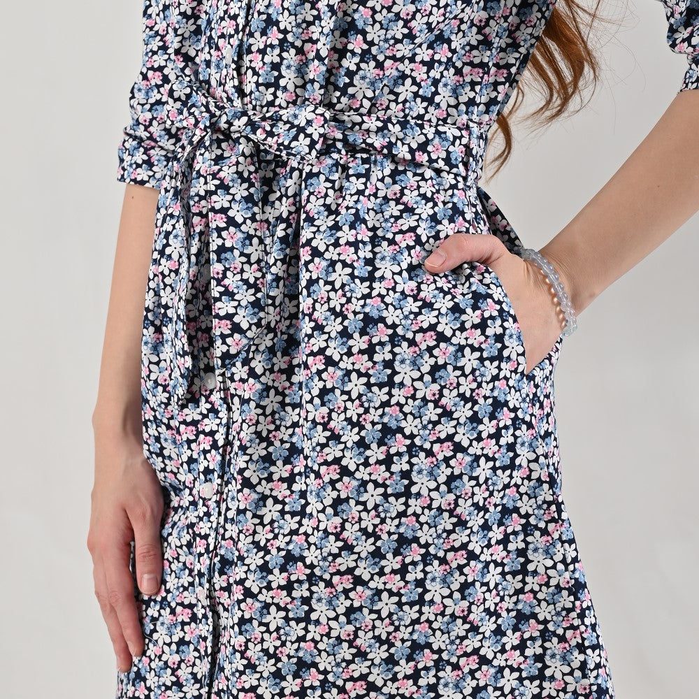Vestido Camisero Supply Woman Manga 3/4 7727 Azul marino