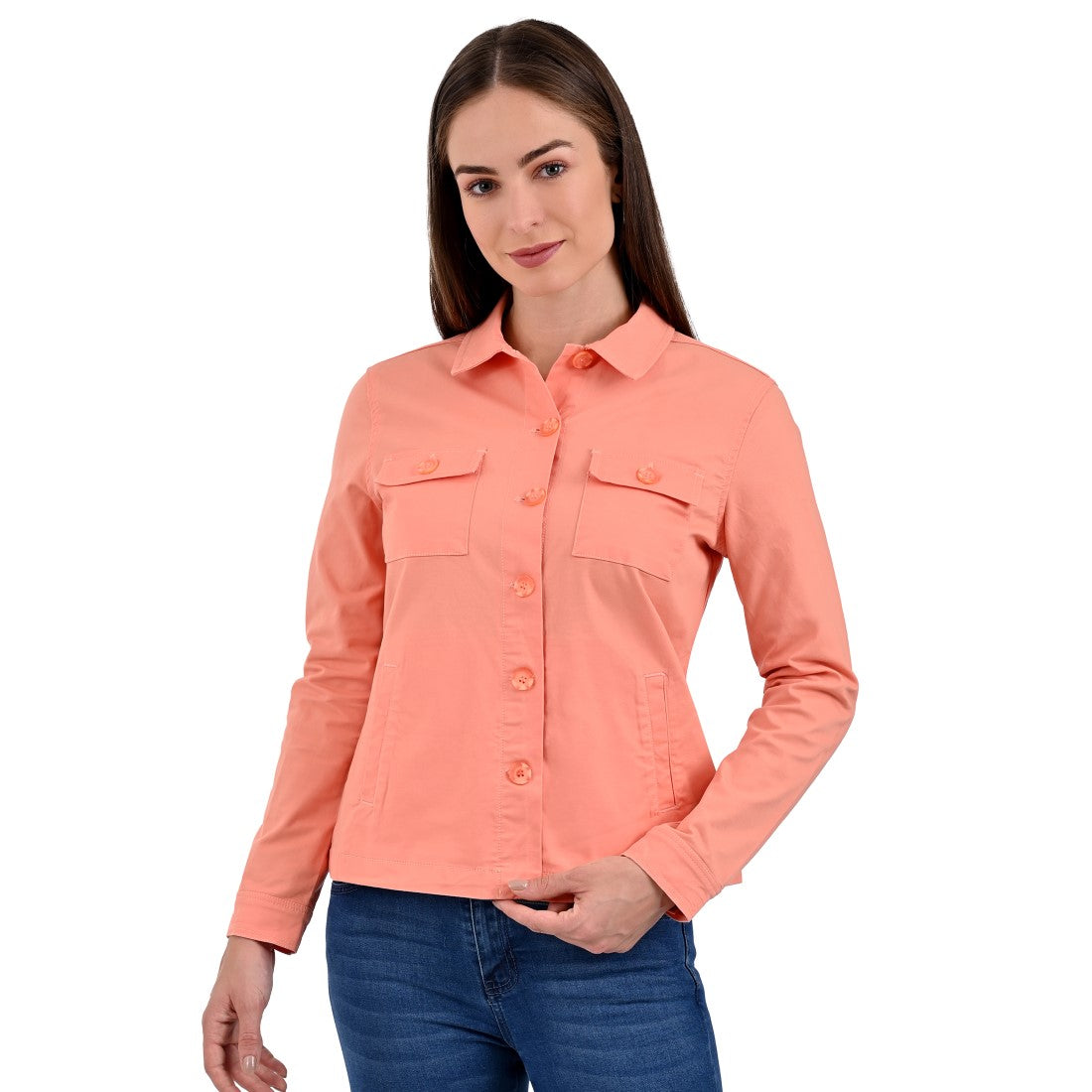 Chamarra Casual Supply Company con botones Mamey