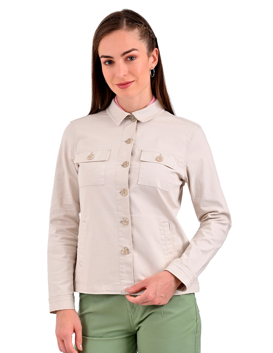 Chamarra de Gabardina Supply Woman 0894 Beige