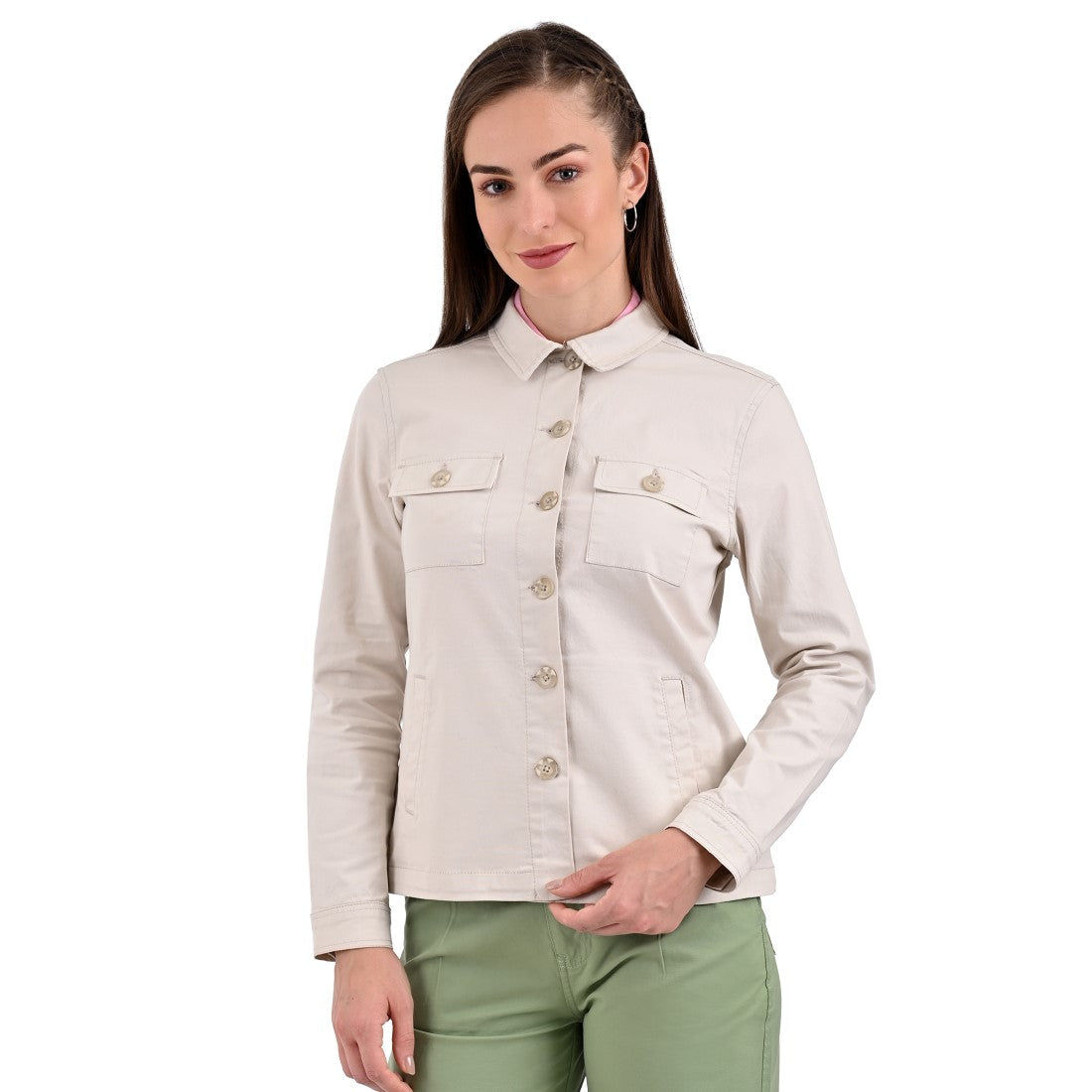 Chamarra Casual Supply Company con botones Beige