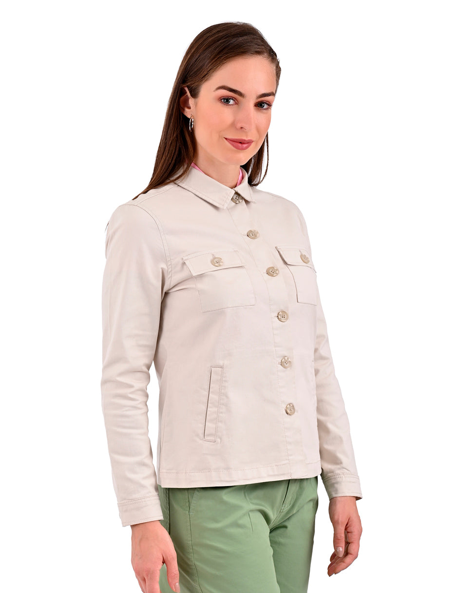 Chamarra de Gabardina Supply Woman 0894 Beige