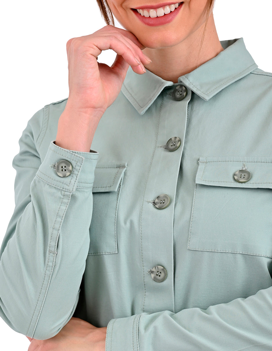 Chamarra de Gabardina Supply Woman 0894 Verde Laurel