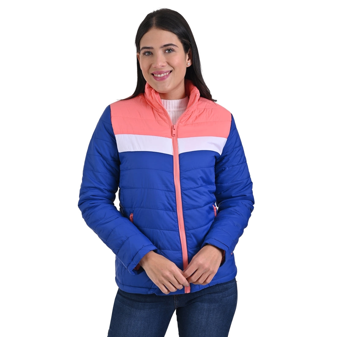 Chamarra Supply Company con forro de cierre Azul/Rosa