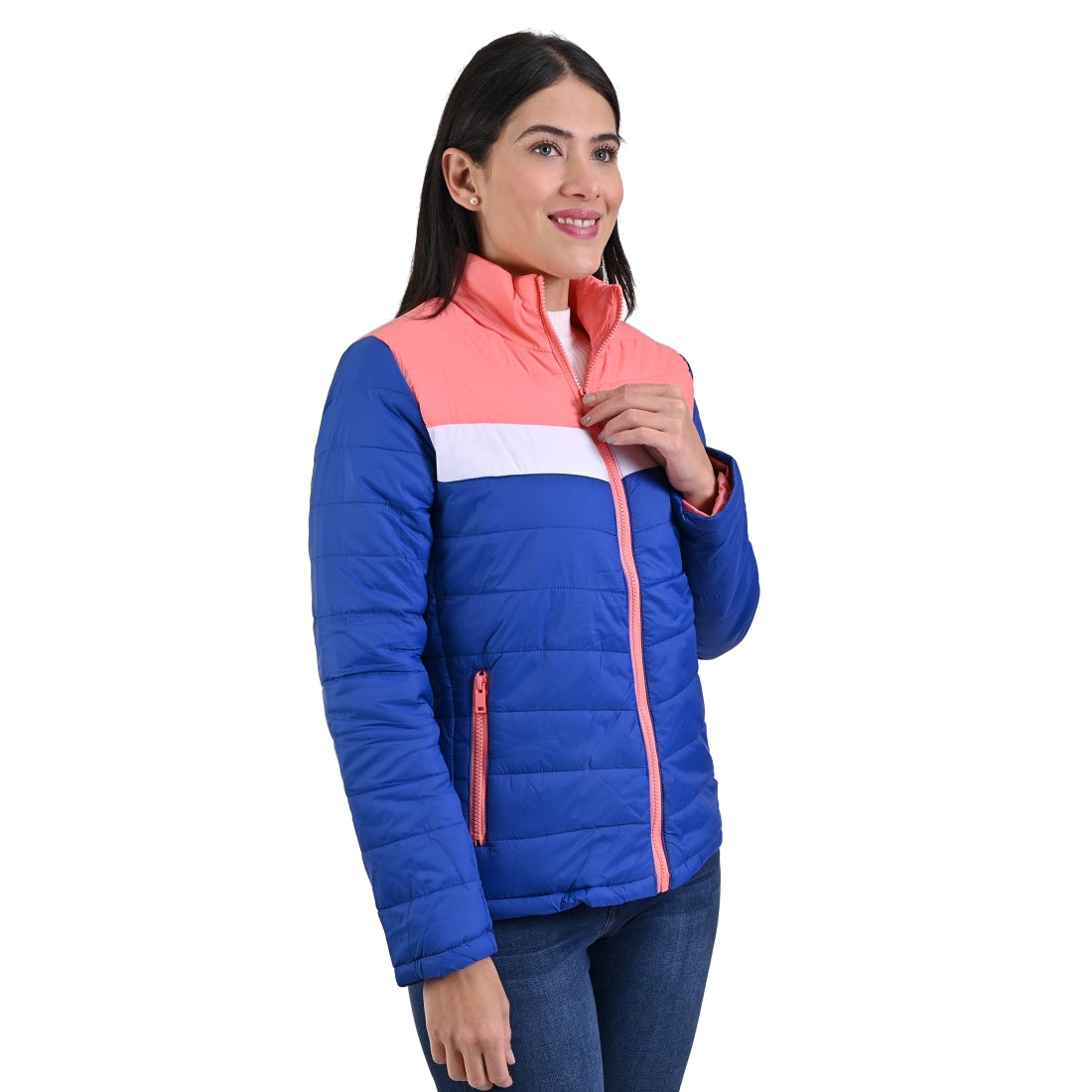 Chamarra Supply Company con forro de cierre Azul/Rosa