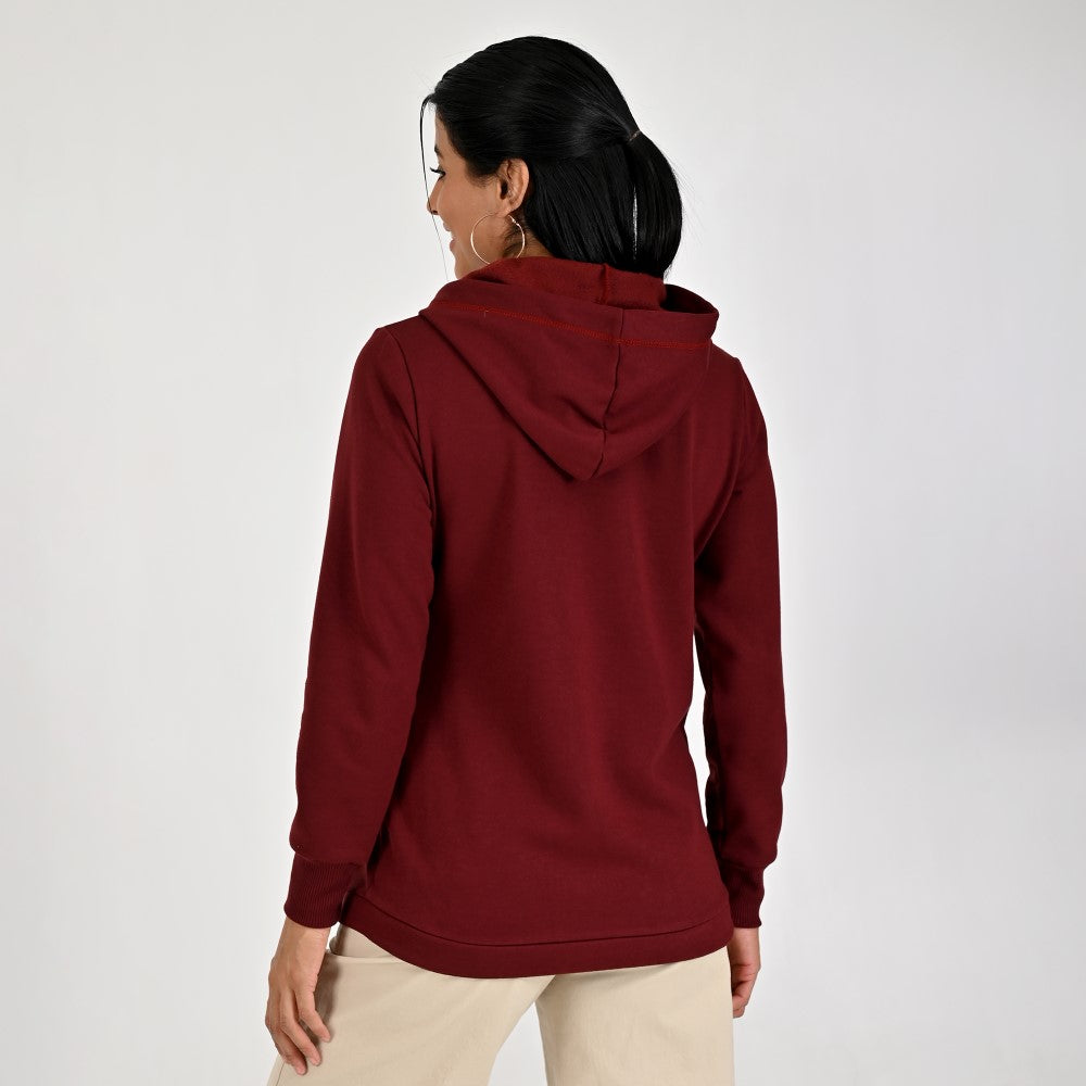 Sudadera Para Dama Supply Woman Con Capucha C910 Vino