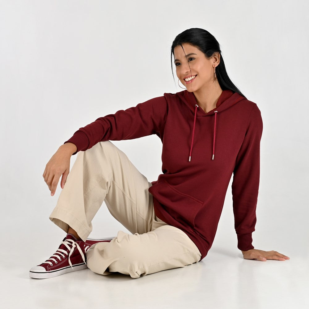 Sudadera Para Dama Supply Woman Con Capucha C910 Vino