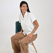 Blusa Para Dama Supply Woman Manga Corta Camisera 3723 Blanco