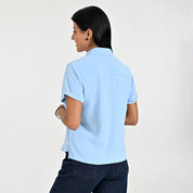 Blusa Para Dama Supply Woman Manga Corta Camisera 3723 Azul