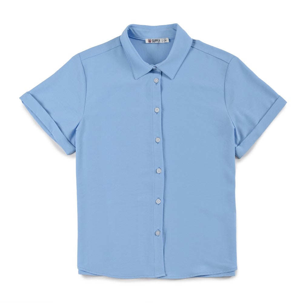 Blusa Para Dama Supply Woman Manga Corta Camisera 3723 Azul