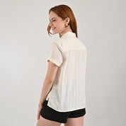Blusa camisera Supply Woman Manga corta 7733 Hueso