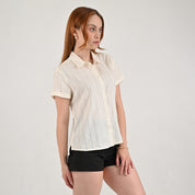 Blusa camisera Supply Woman Manga corta 7733 Hueso