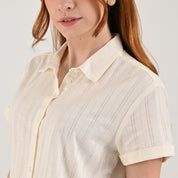 Blusa camisera Supply Woman Manga corta 7733 Hueso