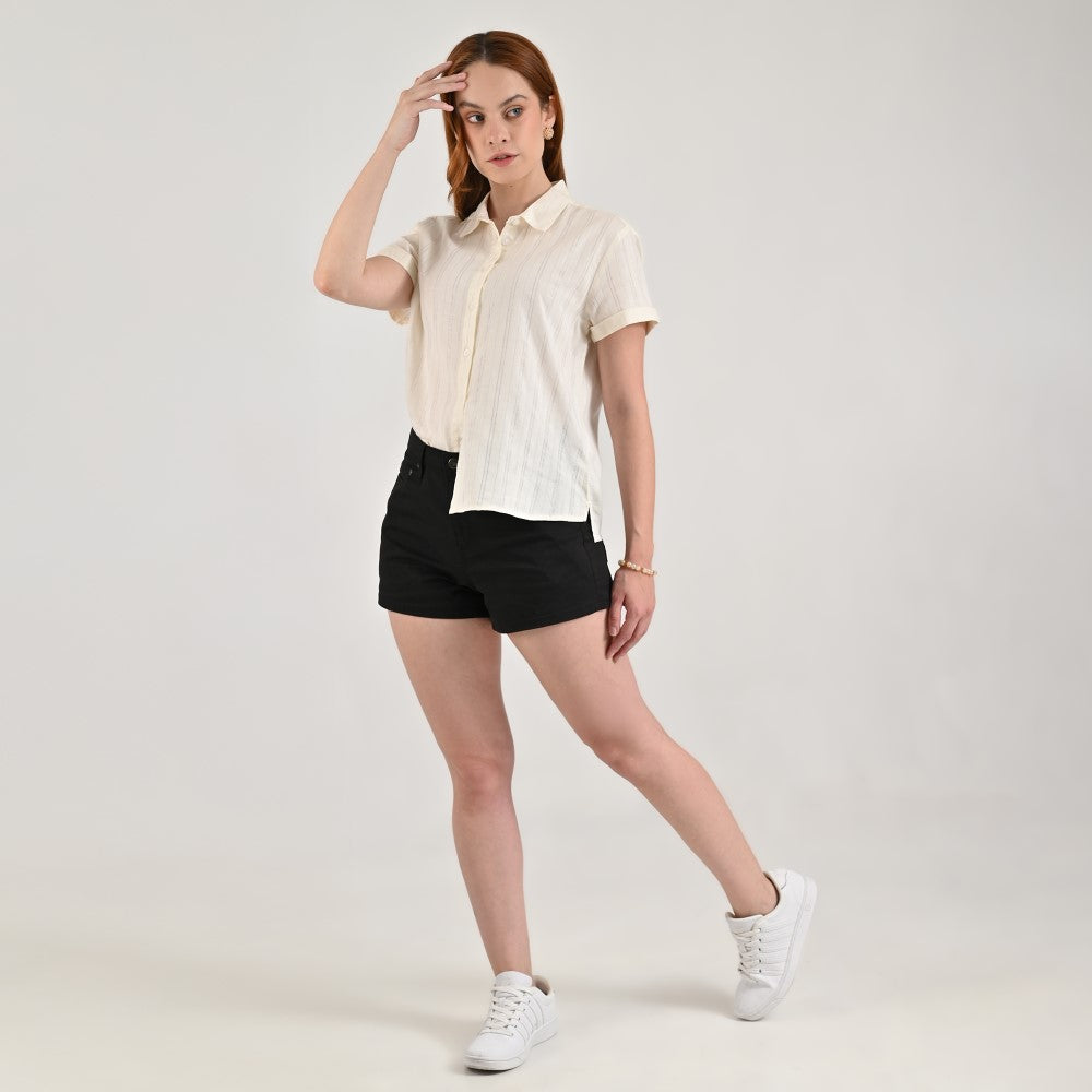 Blusa camisera Supply Woman Manga corta 7733 Hueso