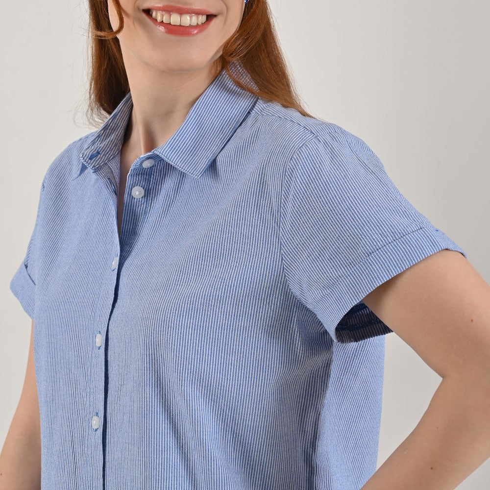 Blusa camisera Supply Woman Manga corta 7734 Azul Cielo