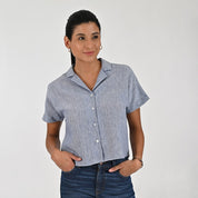 Blusa Para Dama Supply Woman Manga Corta Camisera 7983 Azul Marino