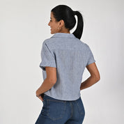 Blusa Para Dama Supply Woman Manga Corta Camisera 7983 Azul Marino