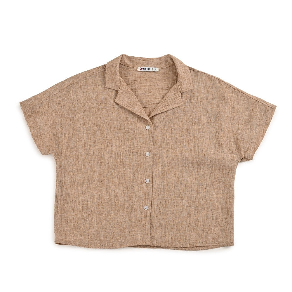 Blusa Para Dama Supply Woman Manga Corta Camisera 7983 Beige Claro