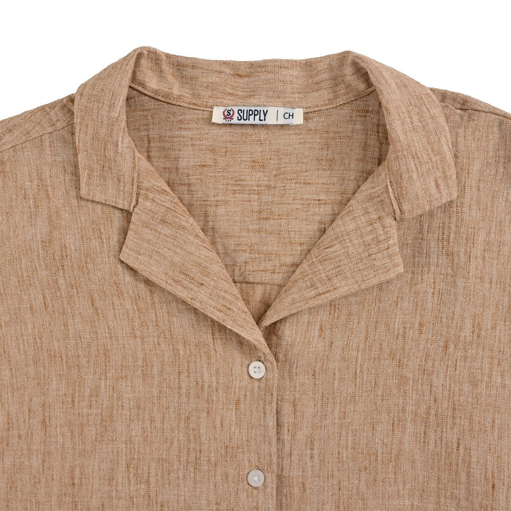Blusa Para Dama Supply Woman Manga Corta Camisera 7983 Beige Claro