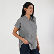 Blusa Para Dama Supply Woman Manga Corta Camisera 2303 Gris