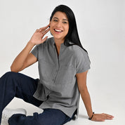 Blusa Para Dama Supply Woman Manga Corta Camisera 2303 Gris