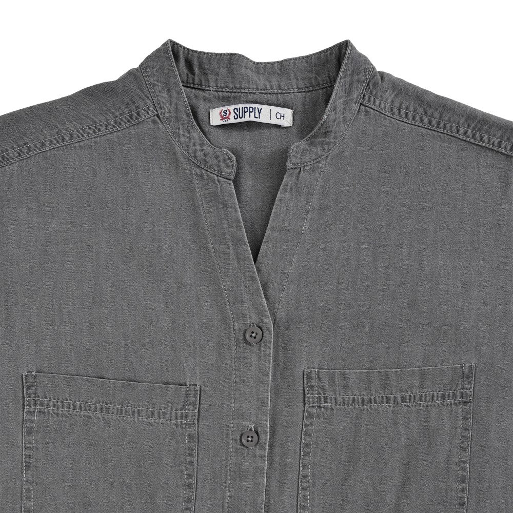 Blusa Para Dama Supply Woman Manga Corta Camisera 2303 Gris