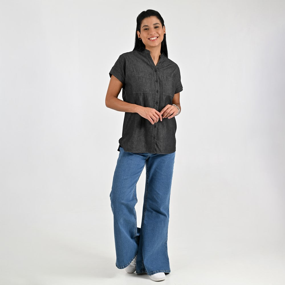 Blusa Para Dama Supply Woman Manga Corta Camisera 2303 Negro