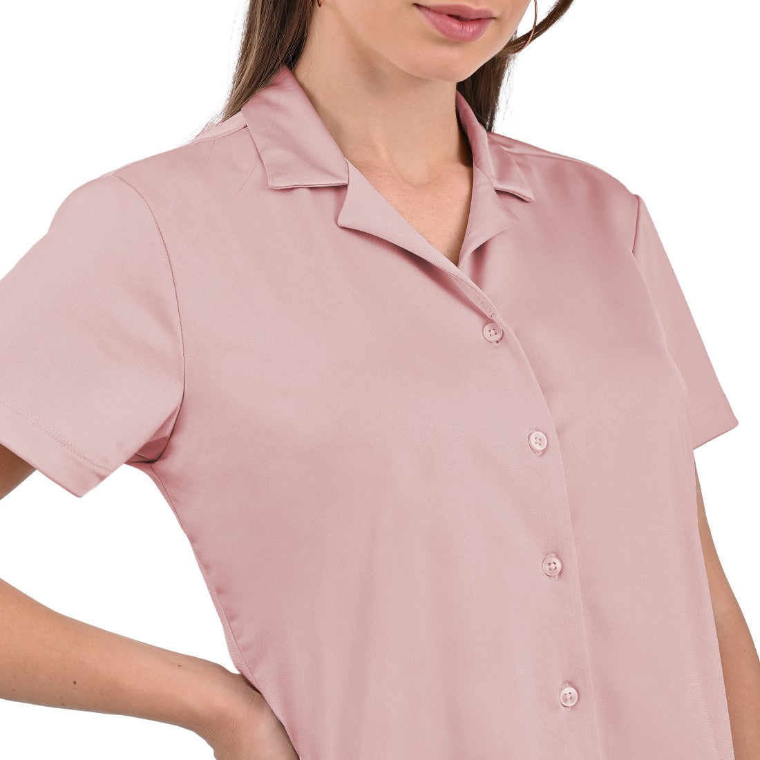Blusa Supply Company manga corta de botones Rosa