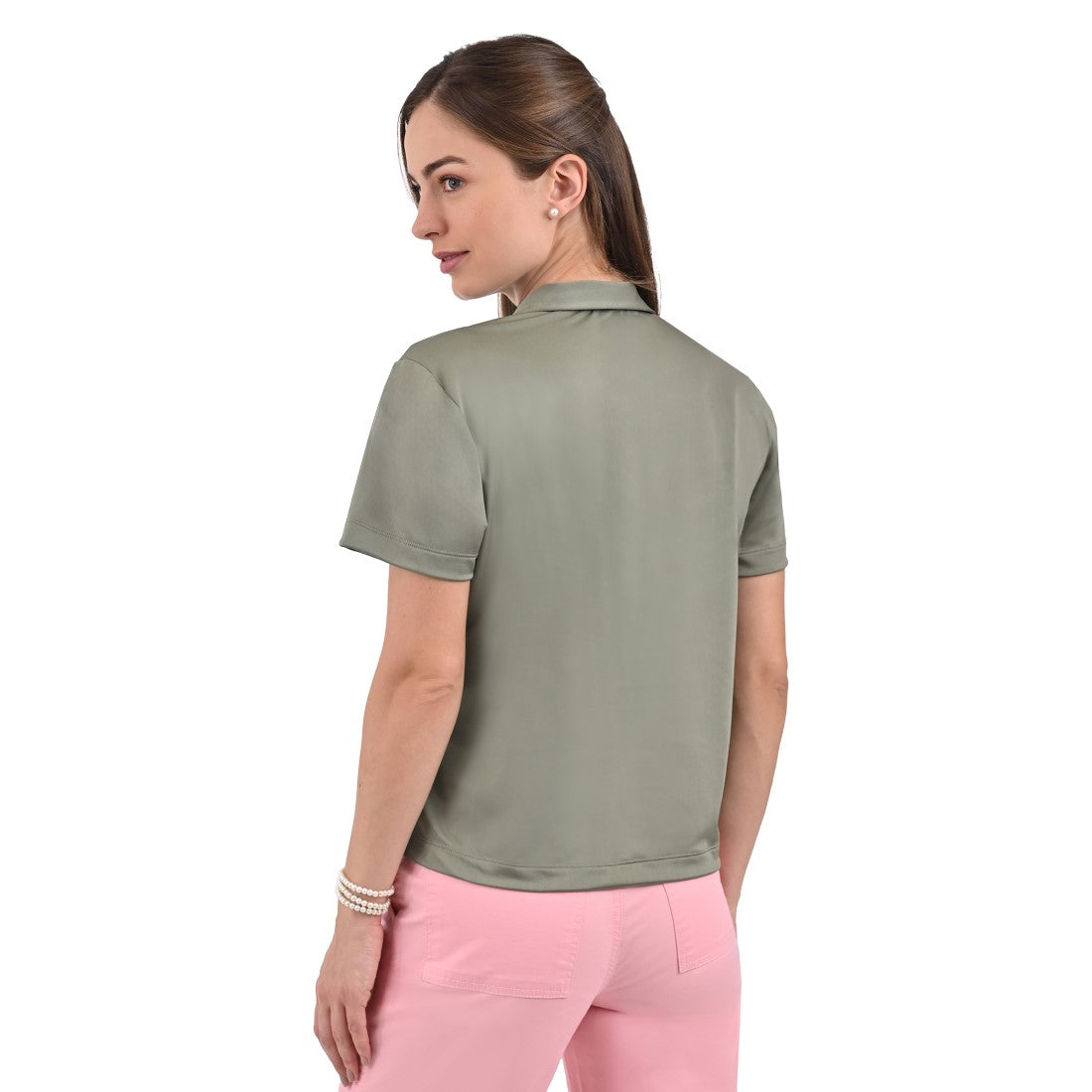 Blusa Supply Company manga corta de botones Verde Olivo