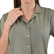 Blusa Supply Company manga corta de botones Verde Olivo