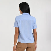 Blusa Para Dama Supply Woman Manga Corta Camisera 7982 Azul