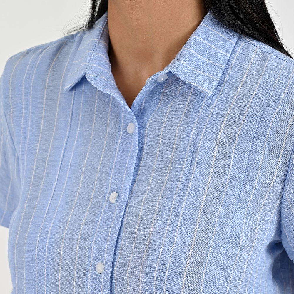 Blusa Para Dama Supply Woman Manga Corta Camisera 7982 Azul