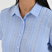 Blusa Para Dama Supply Woman Manga Corta Camisera 7982 Azul