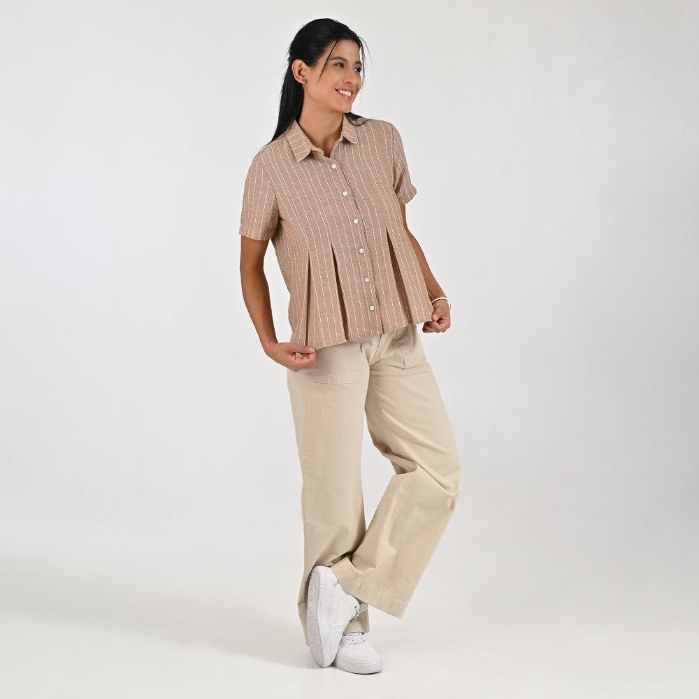 Blusa Para Dama Supply Woman Manga Corta Camisera 7982 Cocoa